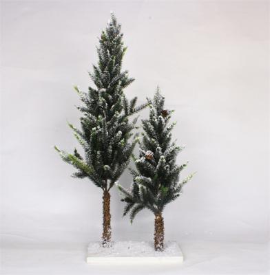 Mini sapin de Noël pour Noël avec socle en bois